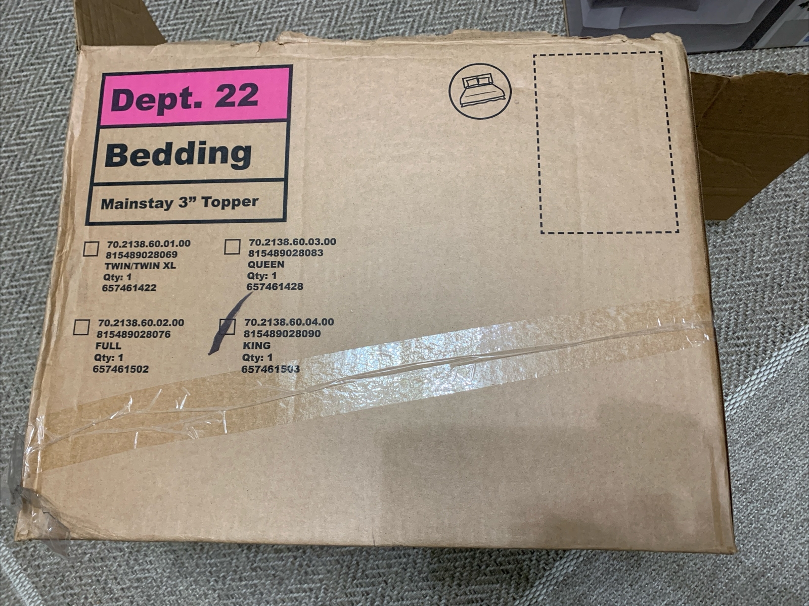 Mainstays 3″ Memory Foam Mattress Topper, King