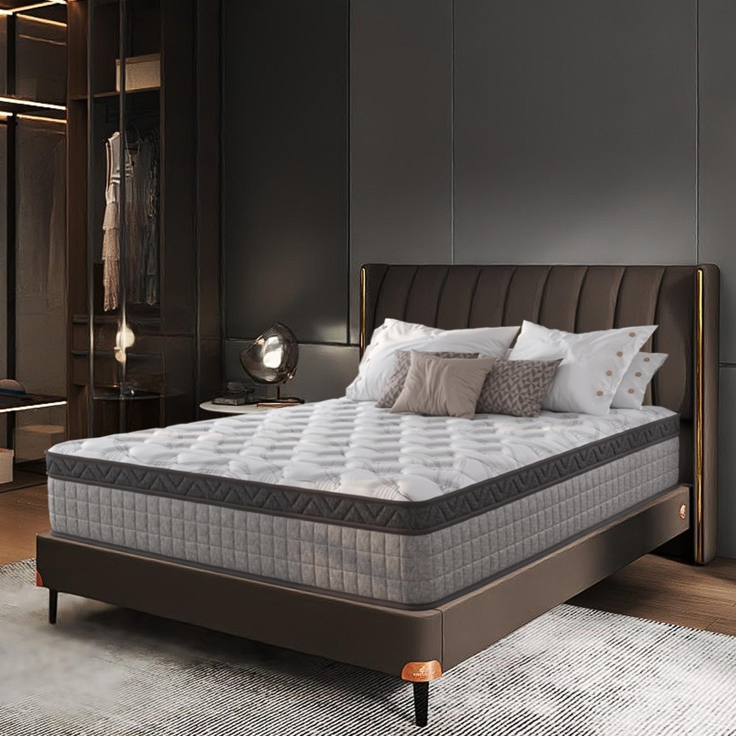 10″ Queen Mattress Innerspring Hybrid Cooling Gel Memory Foam Medium Firm RV