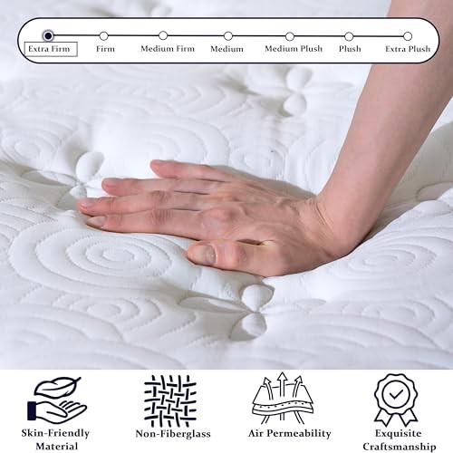 Size Mattress Luxury Extra Firm Hybrid Mattress in a Box, 7-Zones King 12 Inch