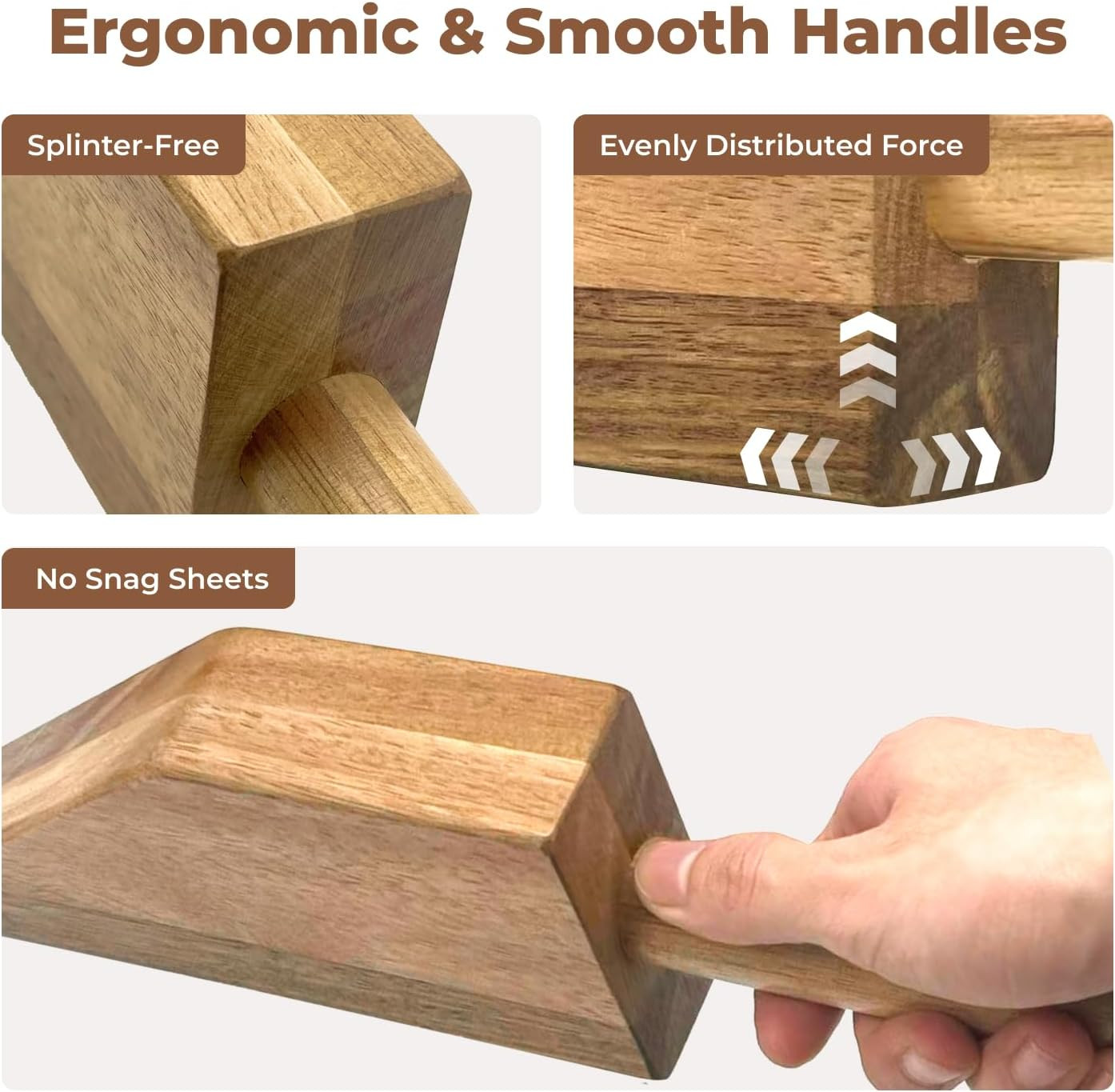 DR.OXXIER Mattress Lifter & Bed Maker Tool Set, Acacia Wood 2-Piece Tool for Lif
