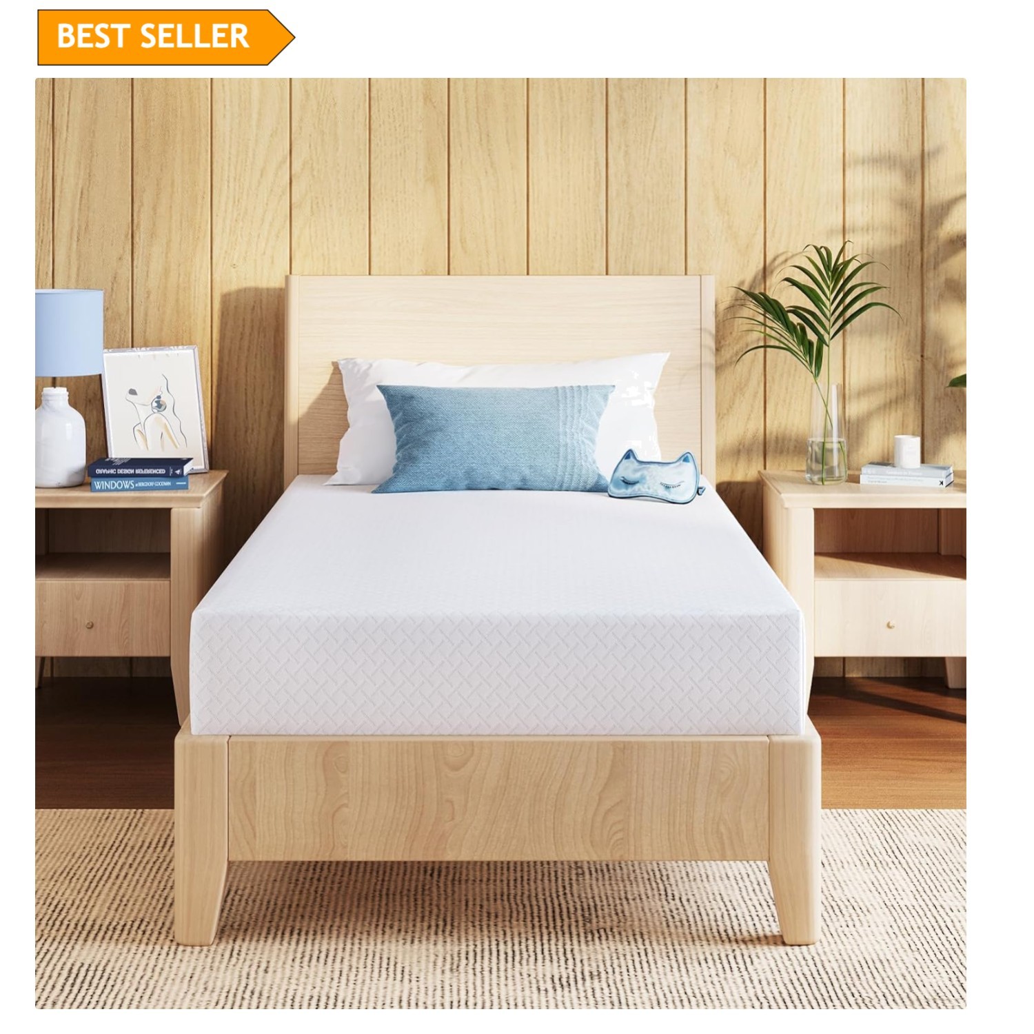 6 Inch Gel Infused Memory Foam Mattress for Twin Beds – Removable Washable Cover