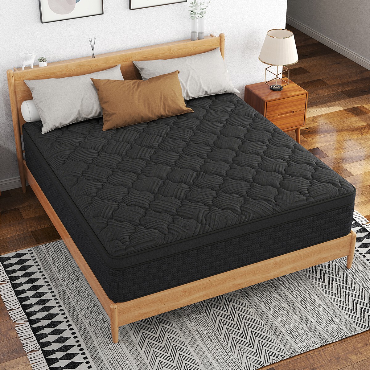 12″ 14″ Gel Memory Foam Hybrid Spring Mattress In a Box Twin Full Queen King