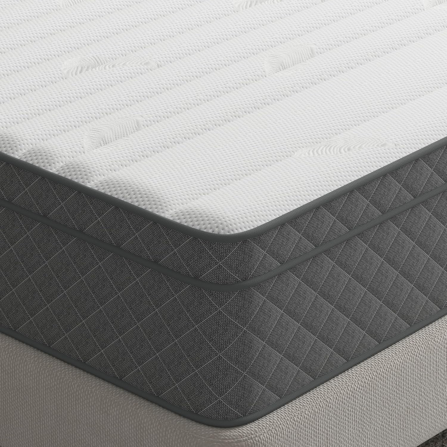 Purrjoys Firm Full Mattress, 12 Inch Cooling-Gel Memory Foam and Pocket Spring H