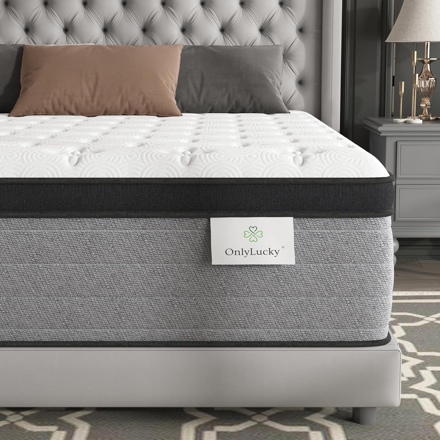 Onlylucky King Mattress 14 Inch Hybrid Firm 7 Zone Pocket Spring Only