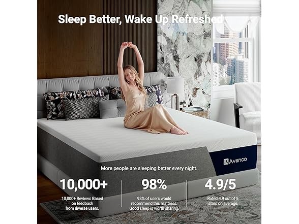 Avenco 12″ Green Tea Premium King Mattress 12 Inch
