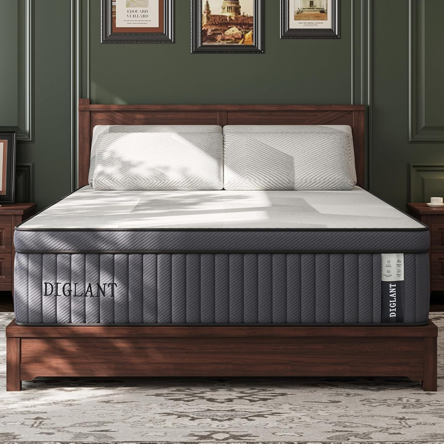 14″ Euro Top Queen Mattress, Premium Memory Foam & Pocket Springs, CertiPUR-US