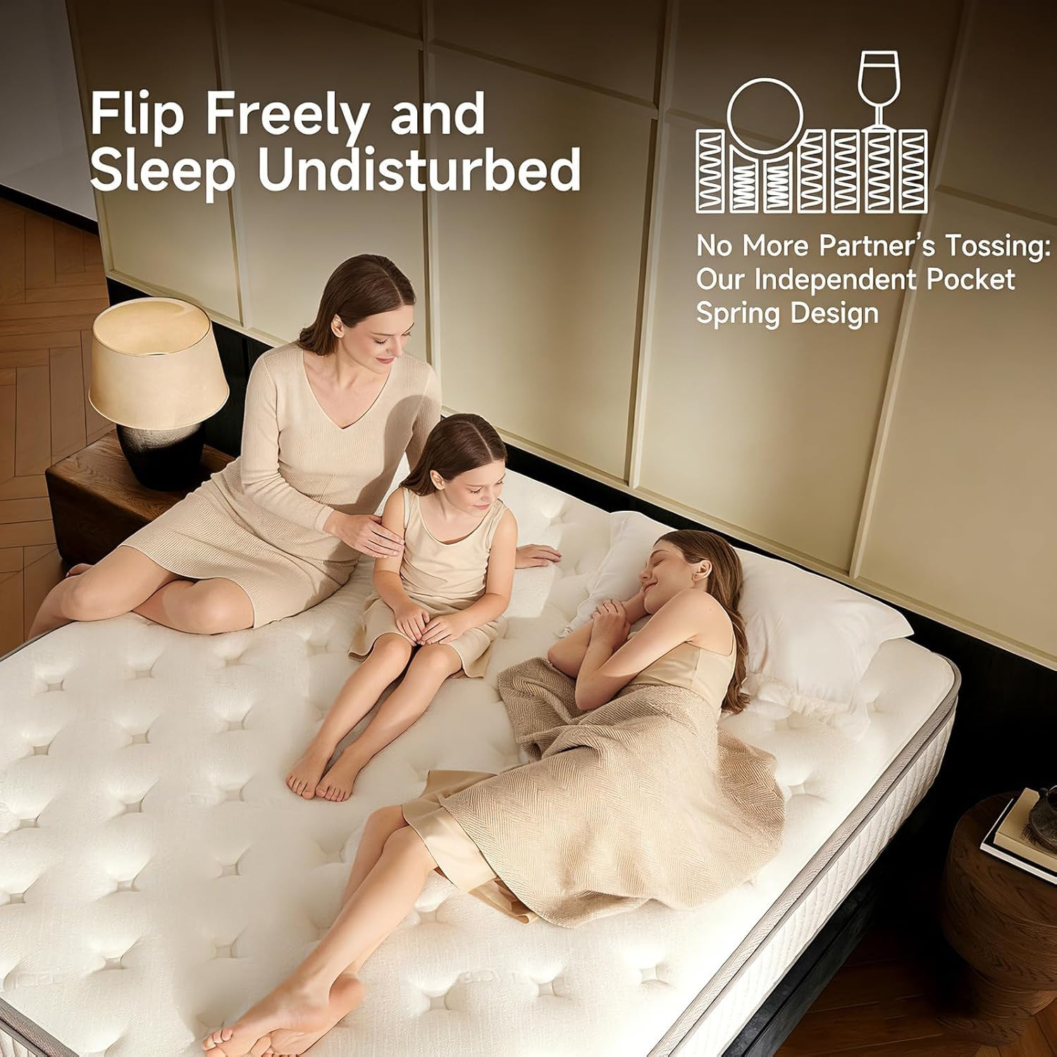 Queen 12″ Hybrid Mattress Memory Foam Pocket Springs