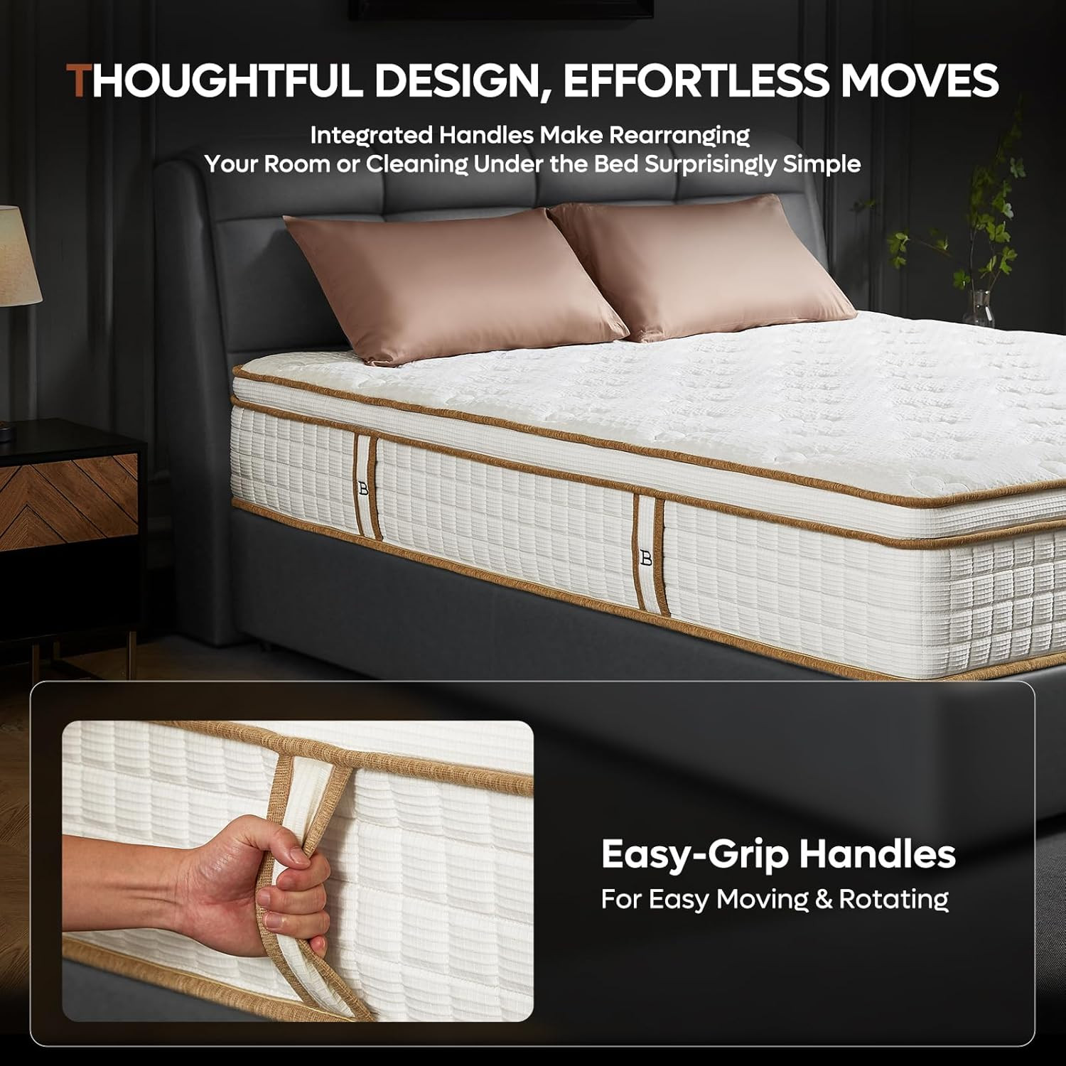 12″ Full Hybrid Mattress with Cooling Cover & Edge Support for Back Pain Relief