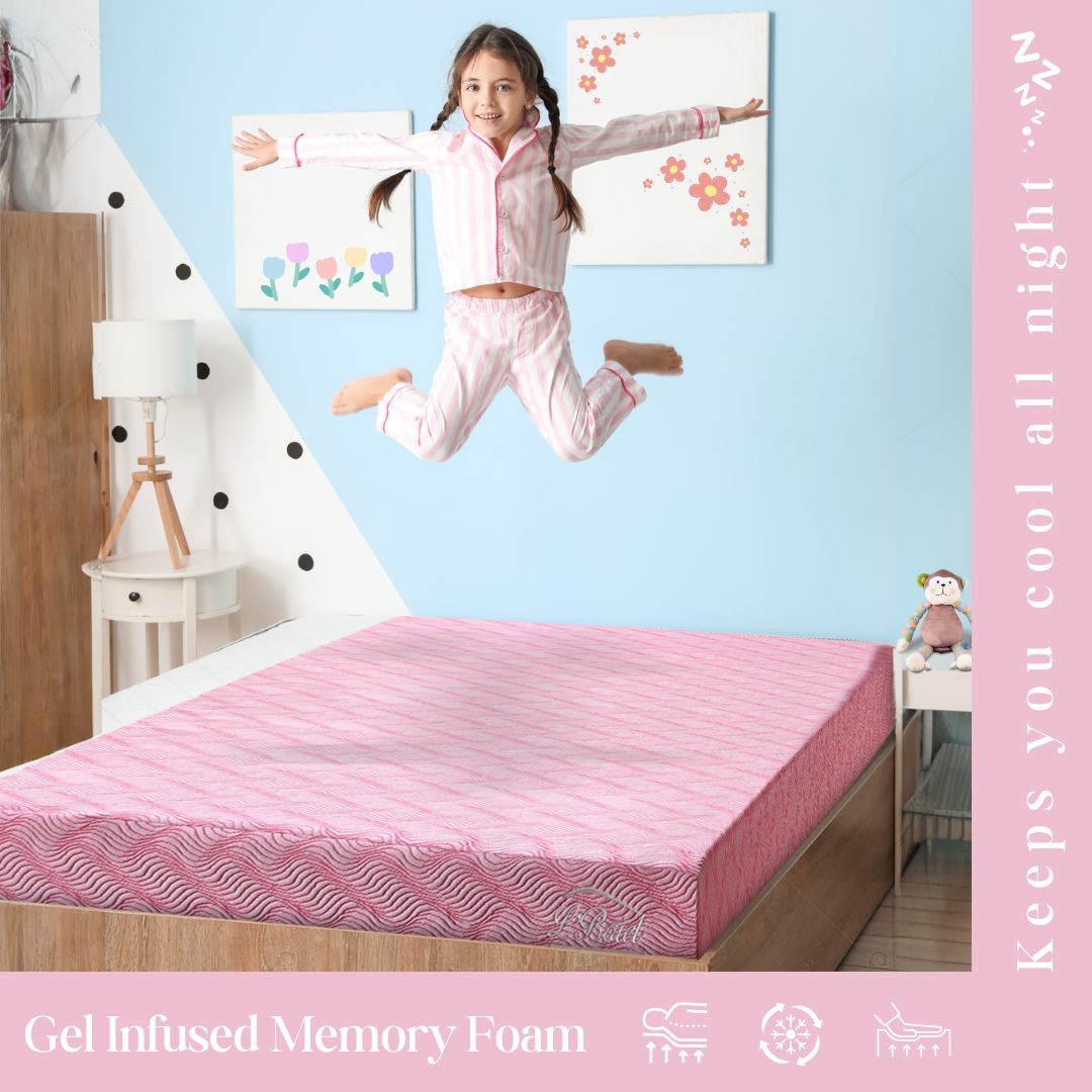 L’Baiet 6″ Bed in a Box Medium Firm Cooling Foam Full Size Mattress in Pink