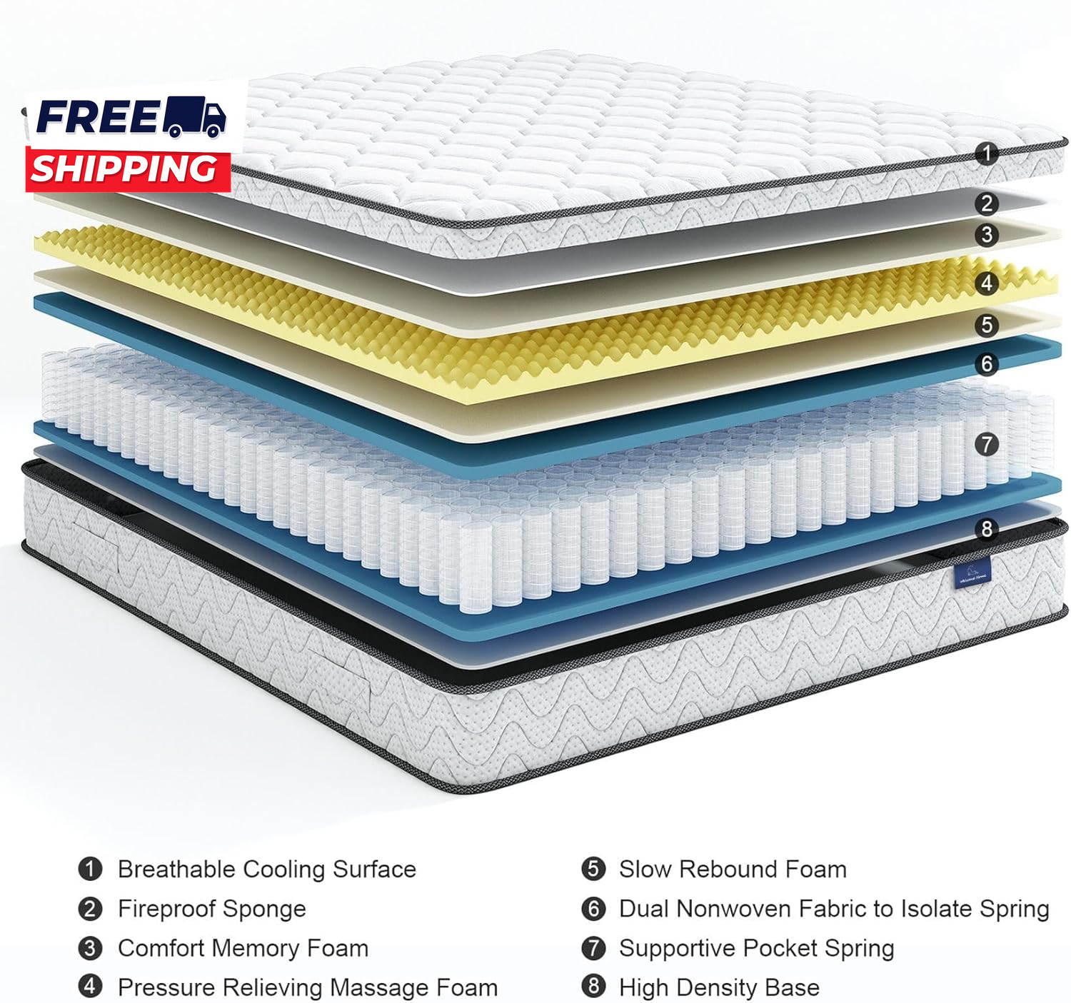 Twin XL Mattress 10 Inch Fiberglass-Free Cool Sleep Hybrid Mattress in a Box