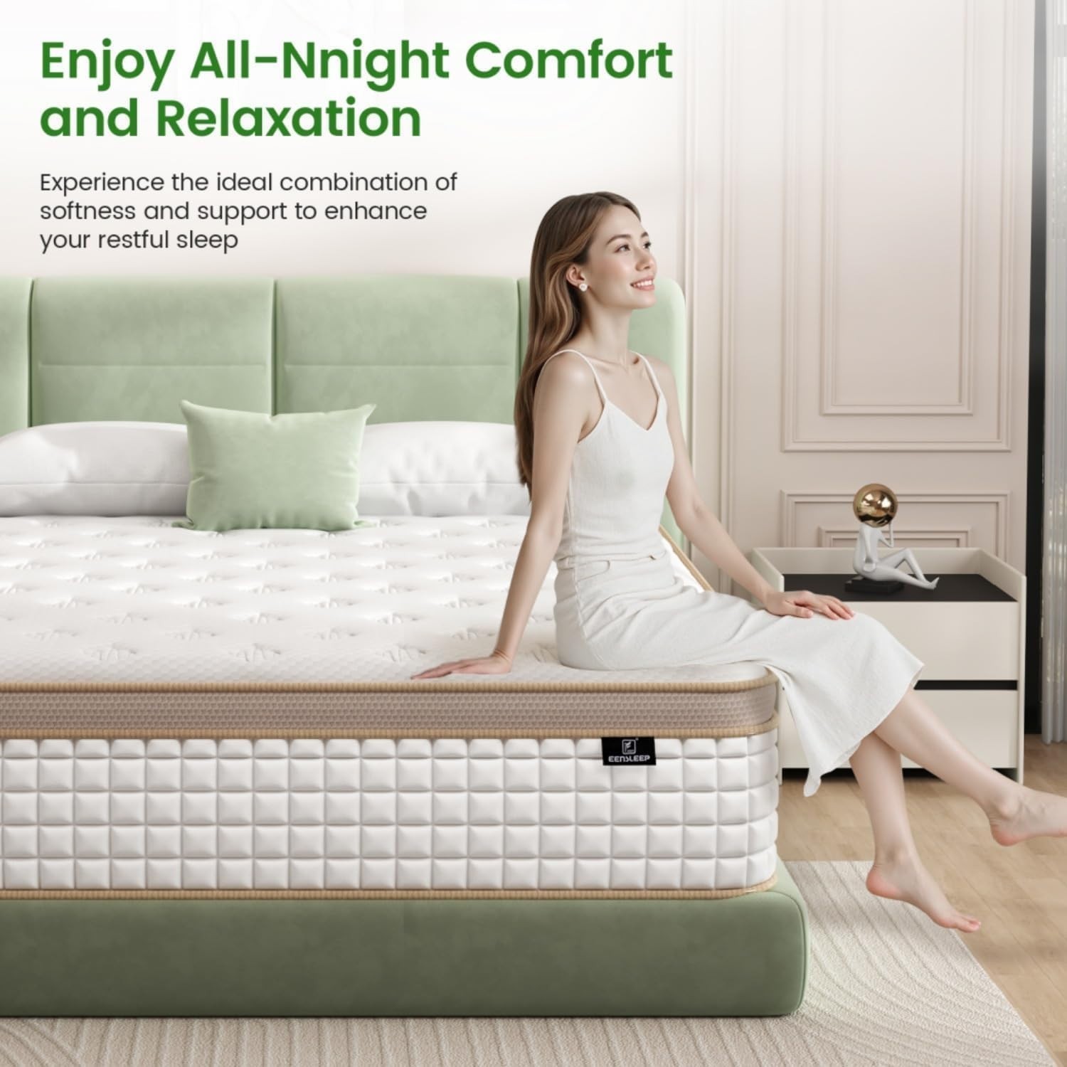 King Mattress, [Enhanced] 14 Inch King Size Hybrid Mattress in a Box with Gel Me