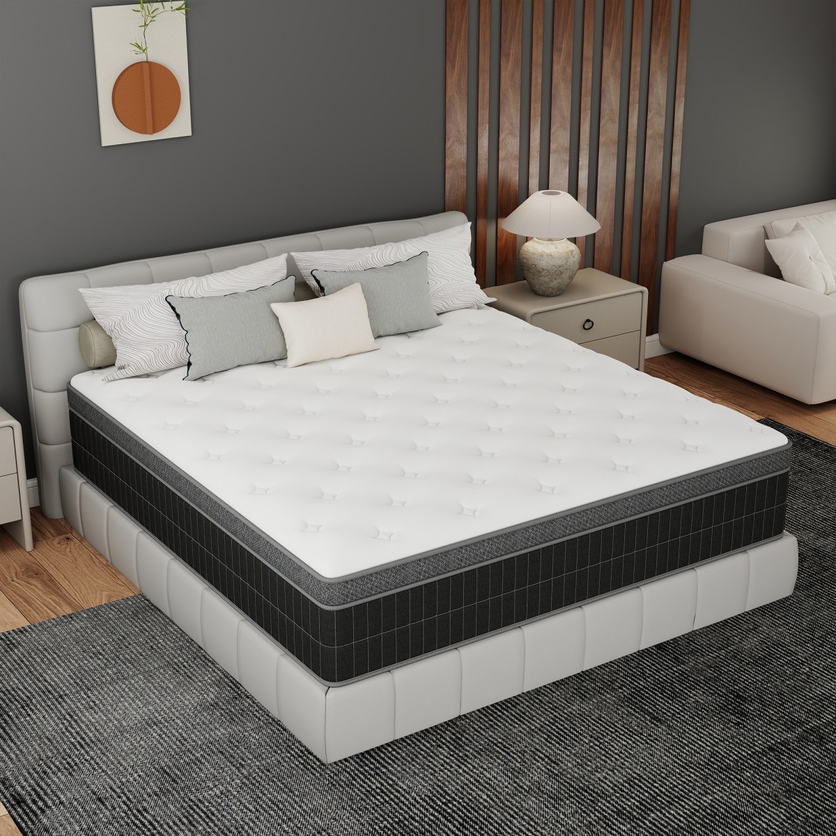 10/12/14 Inch Gel Memory Foam Hybrid Spring Mattress Twin Full Queen King In Box