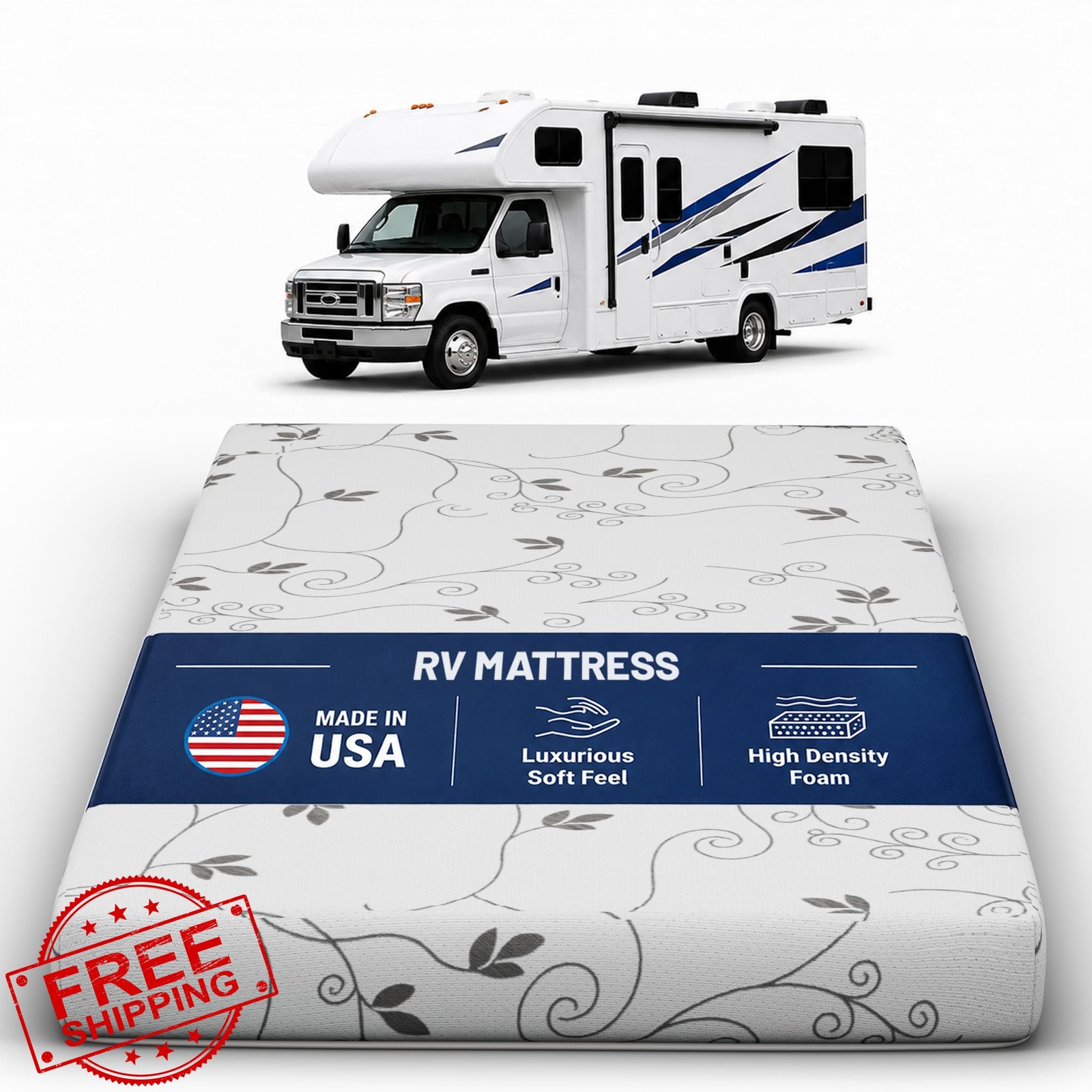 Greaton 8″ RV Mattress 32″x29″ Medium Firm
