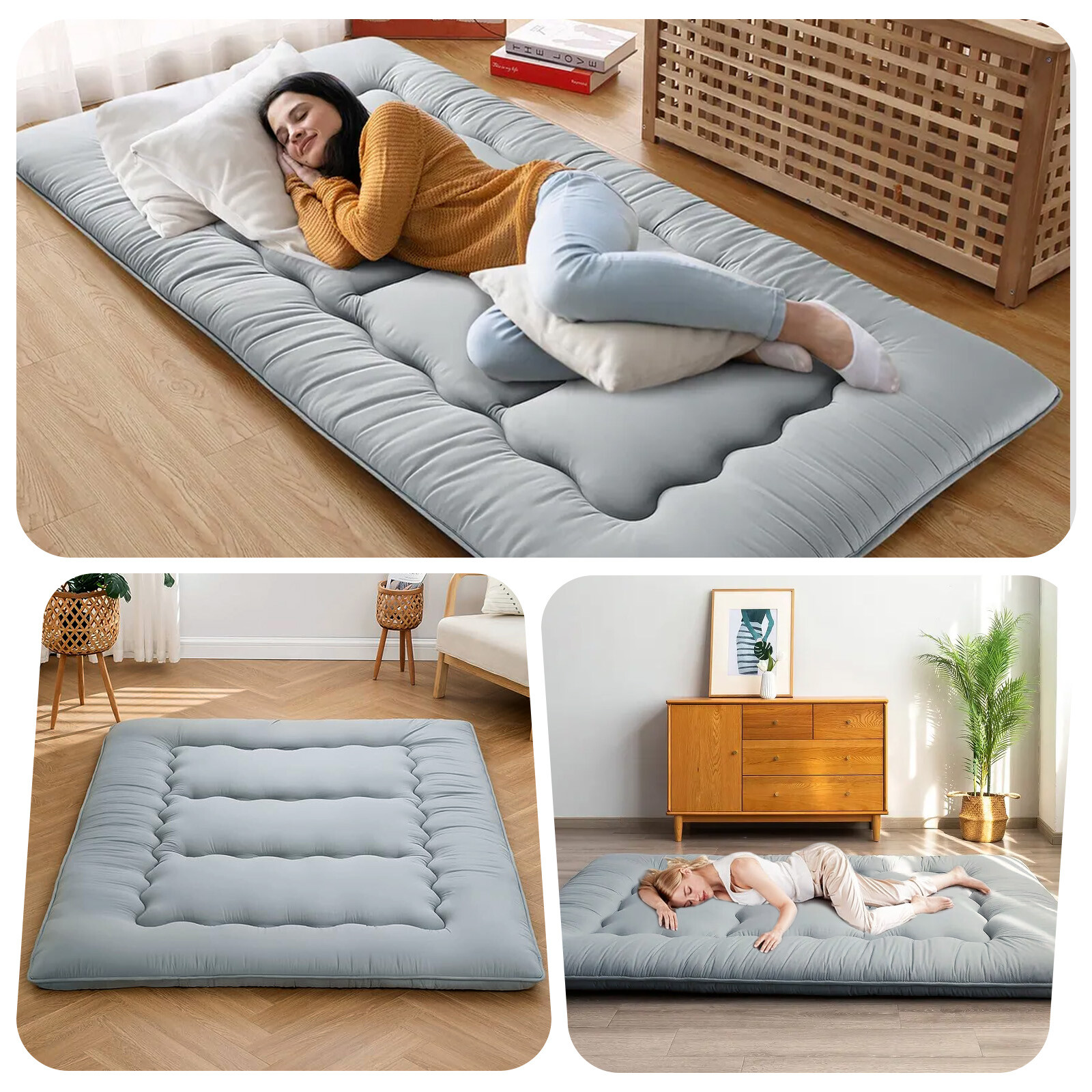 4 in Thick Japanese Floor Mattress Foldable Futon Mattress Sleeping Tatami Mat