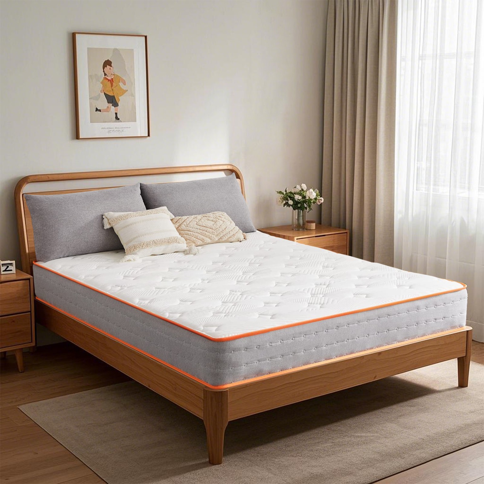 10 Inch Gel Memory Foam And Pocket Springs Medium Firm Hybrid Mattress In A Box