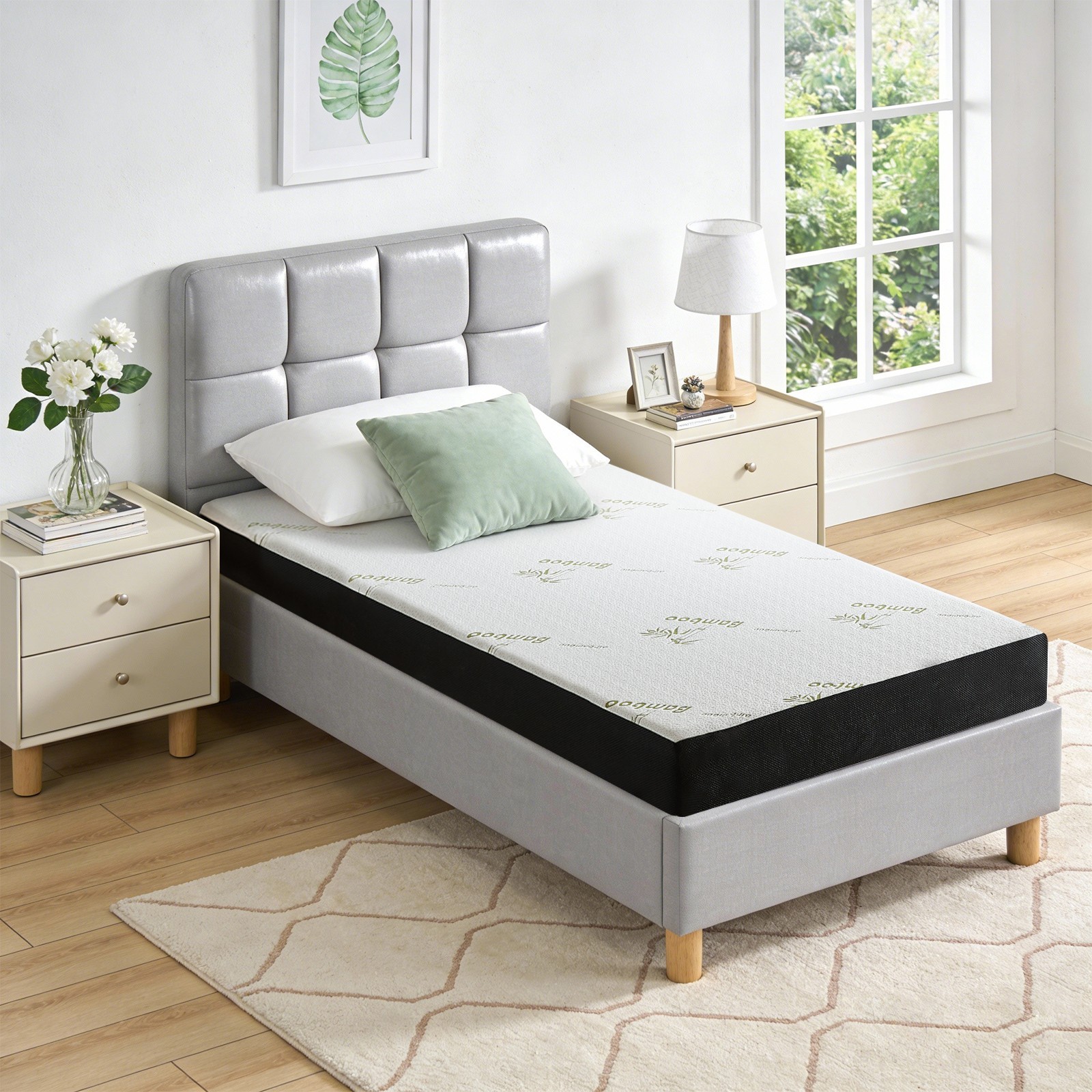 5″ 6″ Waterproof Breathable Soft Memory Foam Mattress with Bamboo Cooling Cover