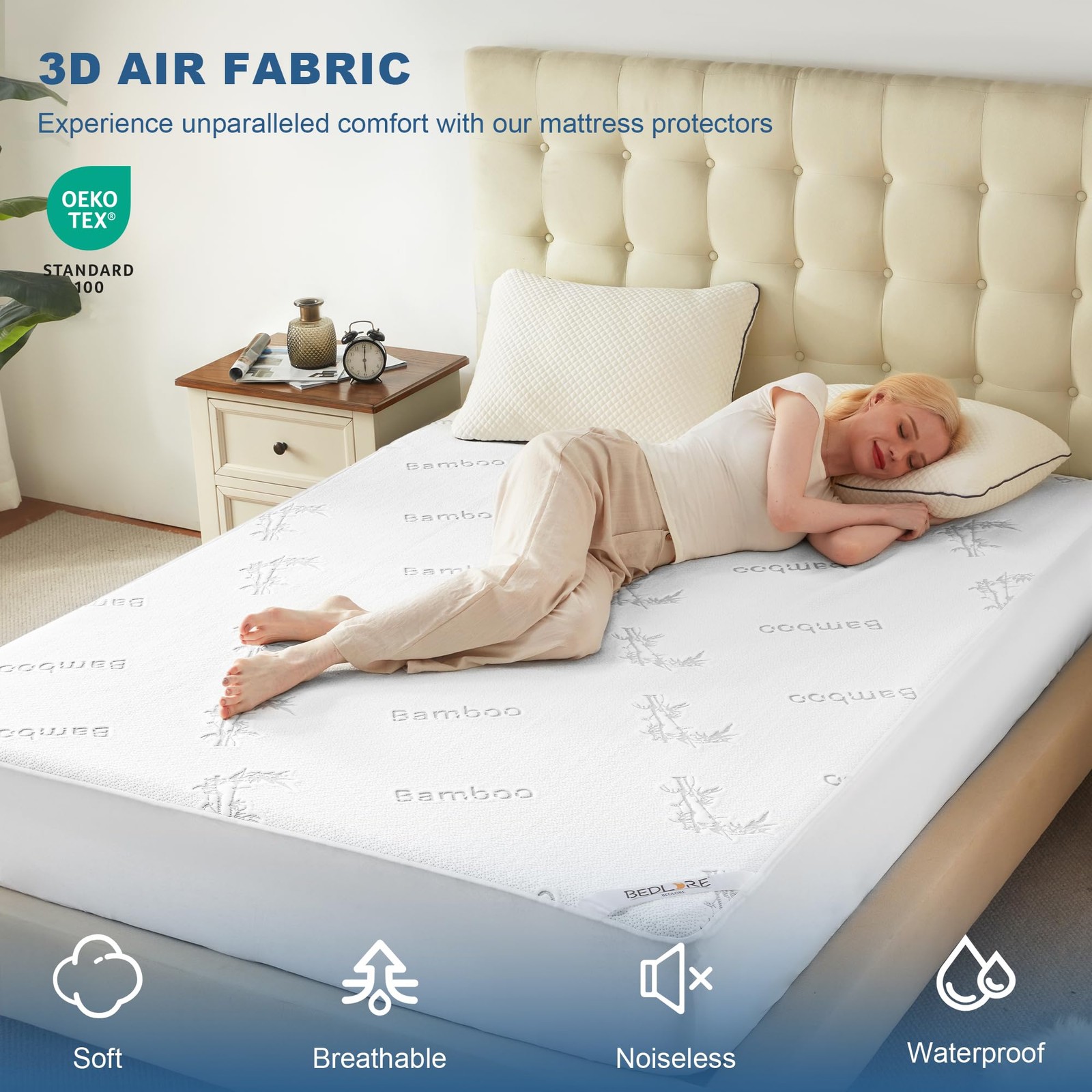 BEDLORE California King Size Waterproof Mattress King, White