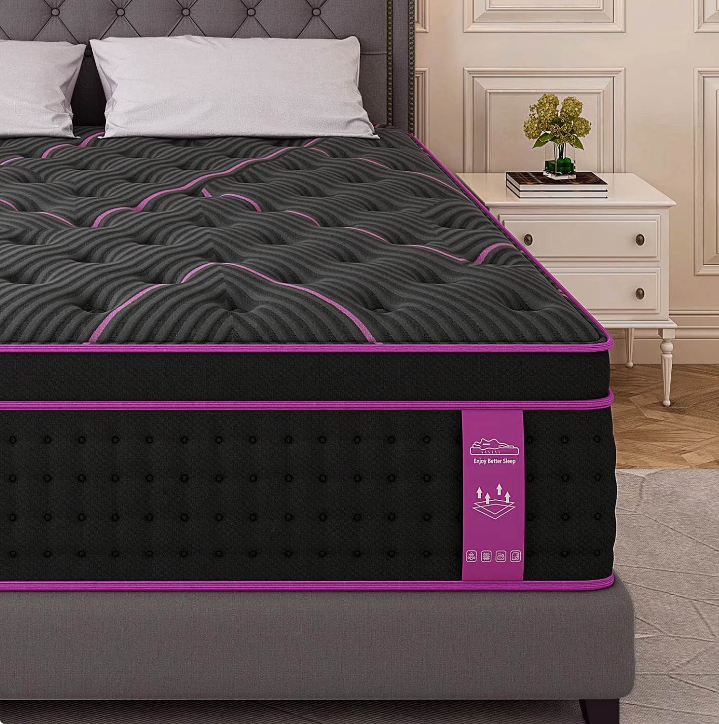 12″ Twin Hybrid Gel Foam Mattress Pocket Spring Medium Firm Box Colchón Twin