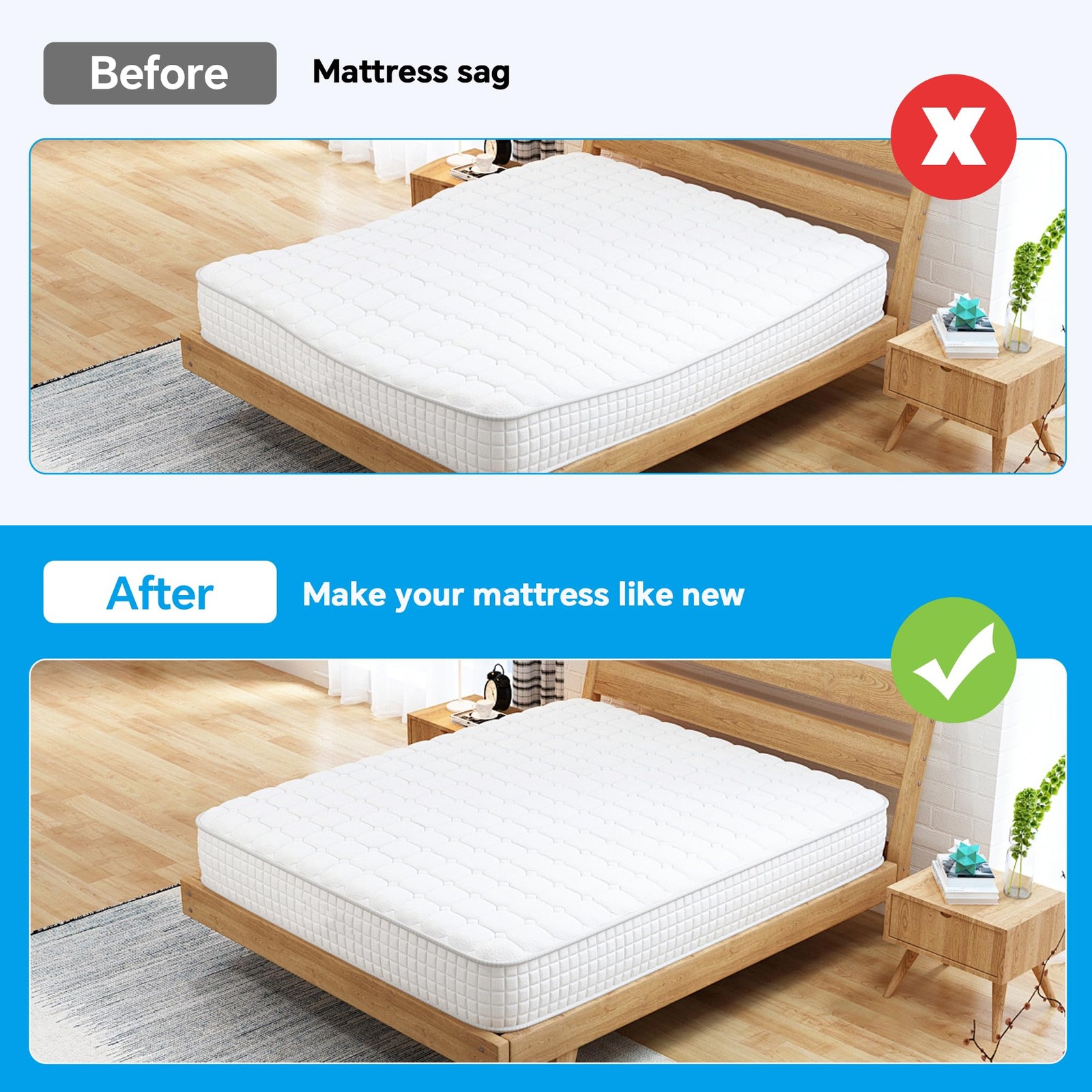 60x24x2 Inch High Density Foam Sagging Mattress Support Sinking Bed Corrector