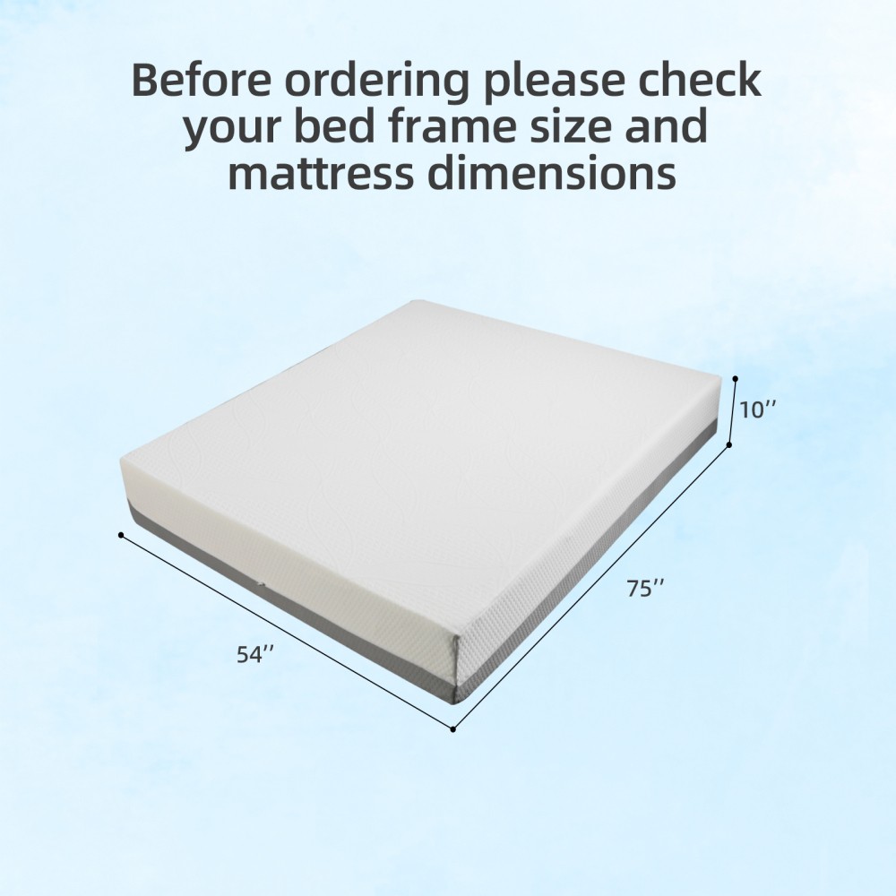 10 Inch Full Size Foam Mattress 4 Layer Cooling Gel Japanese Design Ergonomic