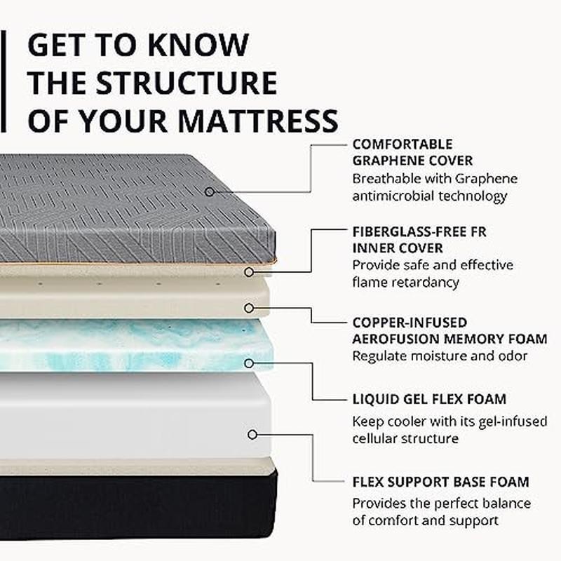 Queen 12 In Cooling Gel Memory Foam Mattress Therapeutic Back Pain Relief New