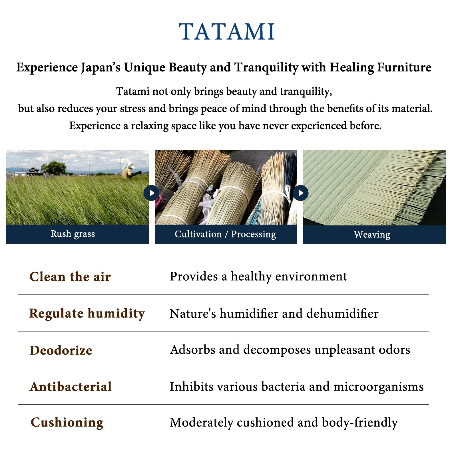 HAGIHARA Tatami Mattress Full Japanese rush grass Futon Foldable Beige 2607