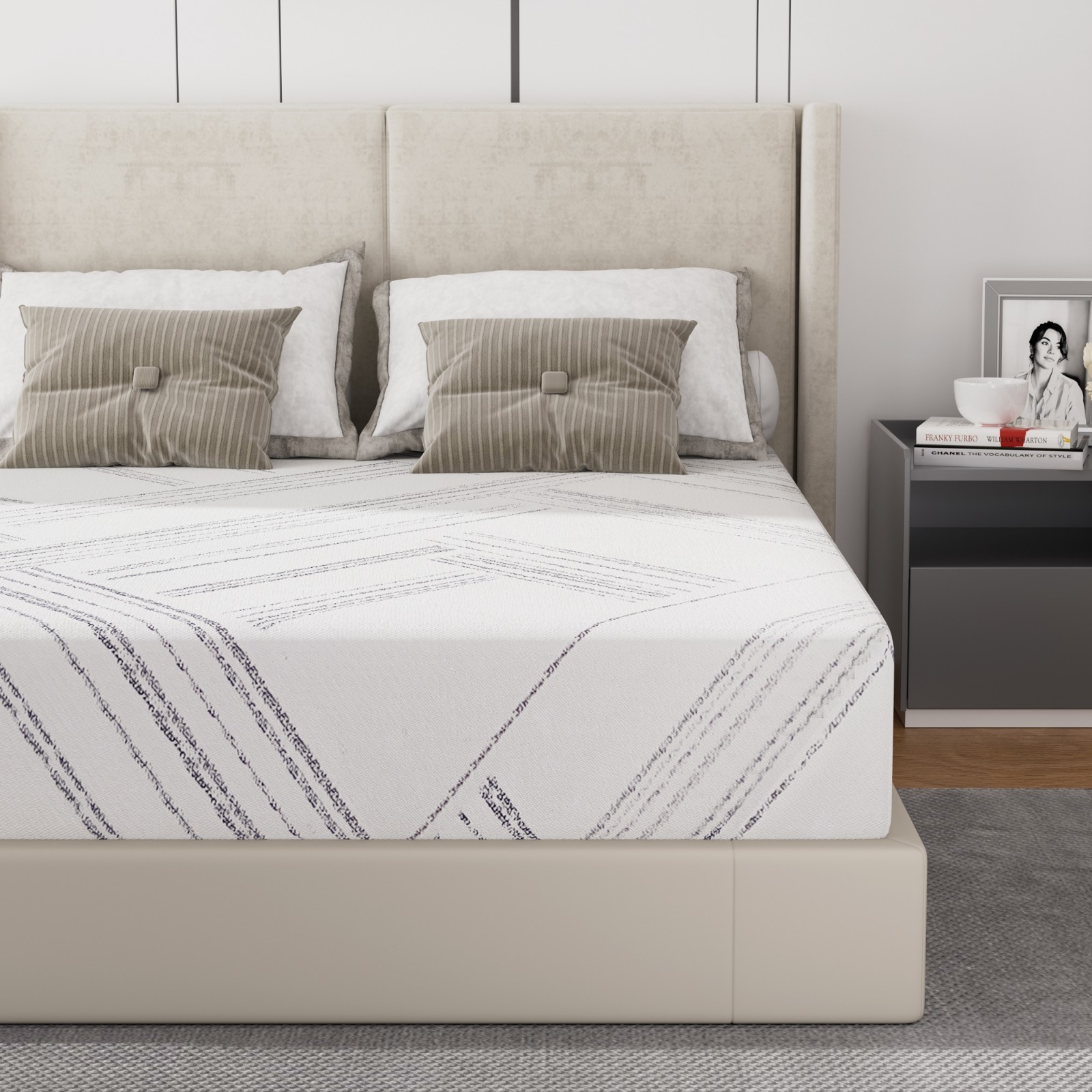 10″ Gel Memory Foam Medium-Firm Mattress, CertiPUR-US Certified, Mattress in Box
