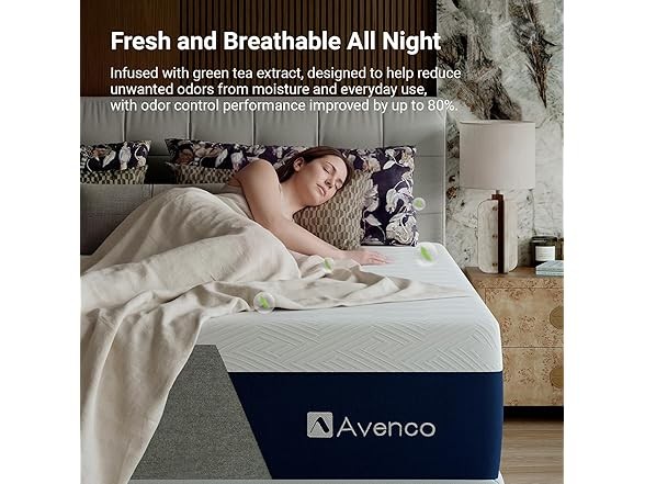 Avenco 12″ Green Tea Premium King Mattress 12 Inch