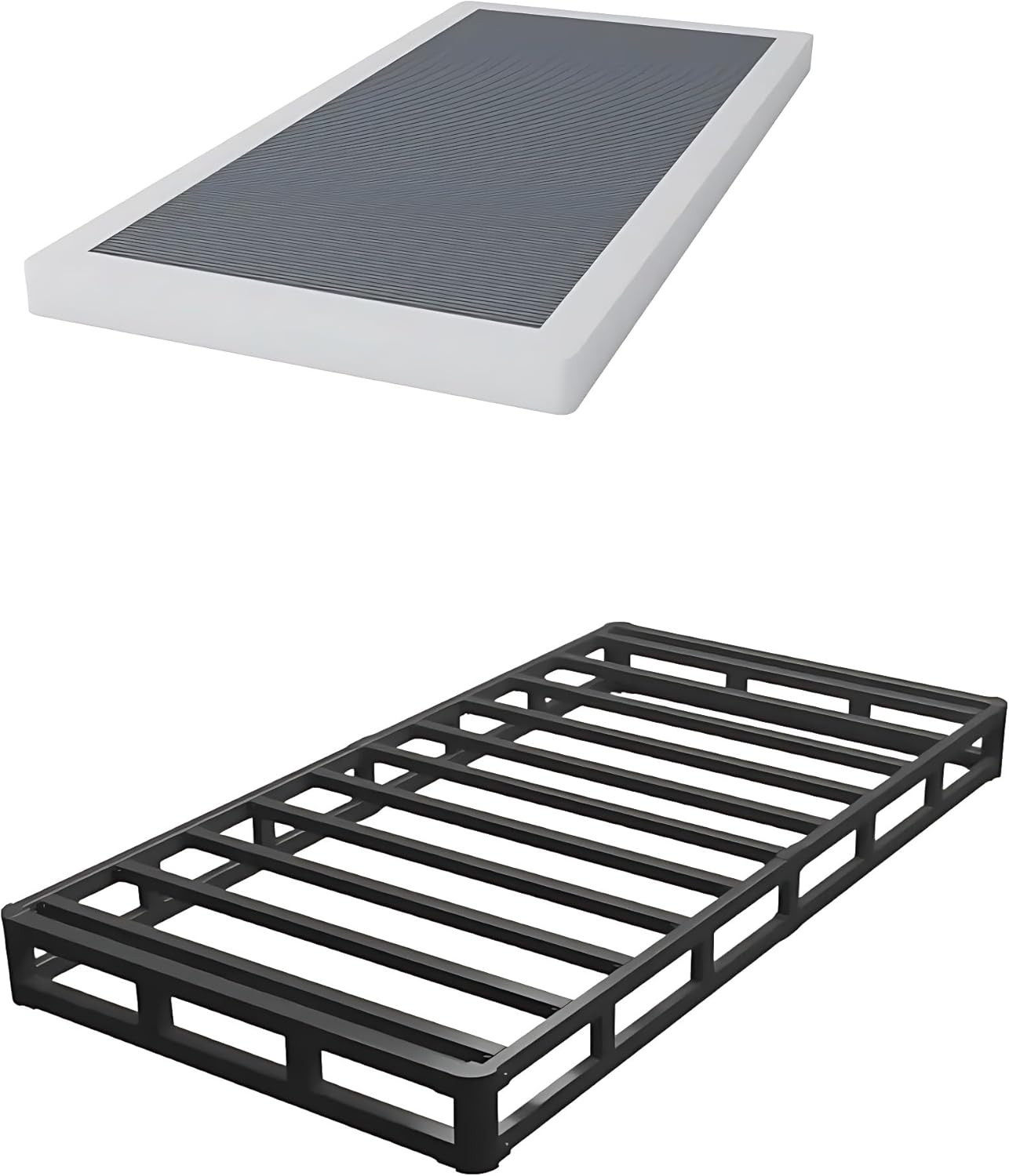 Twin 4″ Heavy Duty Metal Box Spring – No Noise, Easy Assembly, Non-Slip