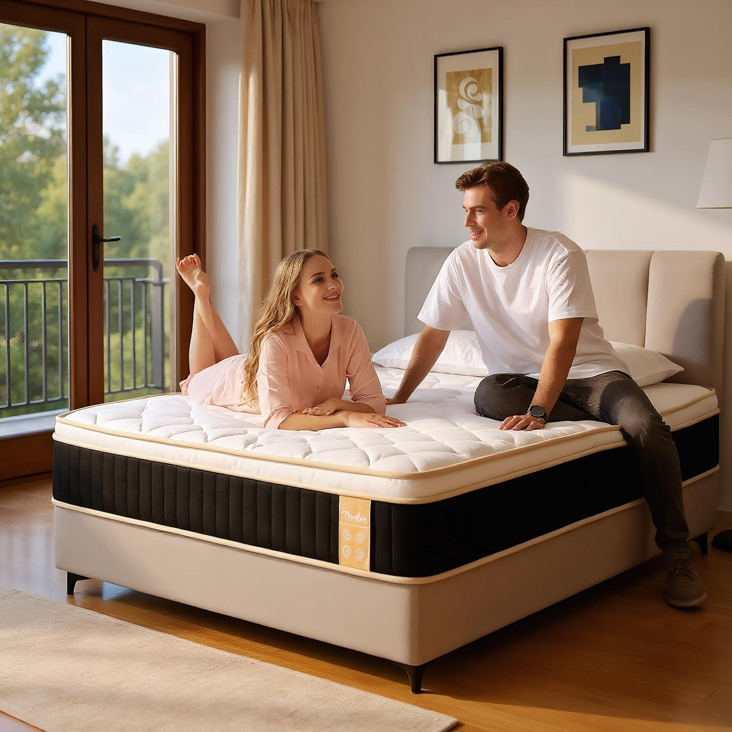 12″ Queen Hybrid Mattress – Medium Firm, Memory Foam & Pocket Springs Support