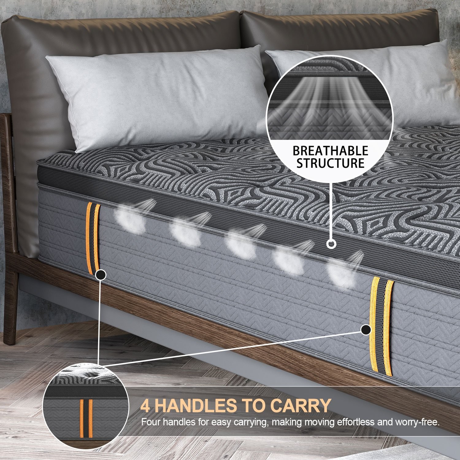 9″12″ Twin Full Queen King Size Mattress in a Box Hybrid Spring Memory Foam