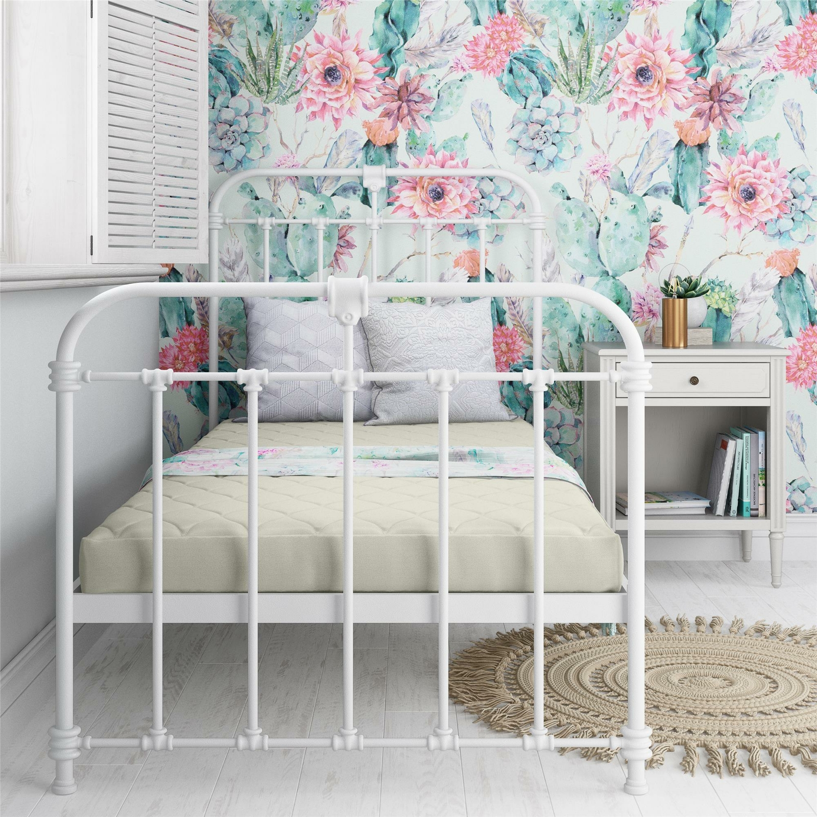 Kids Gray Twin Bunk Bed Mattress 6 inch Quilted Fiber Fill Bedroom Dorm Guest