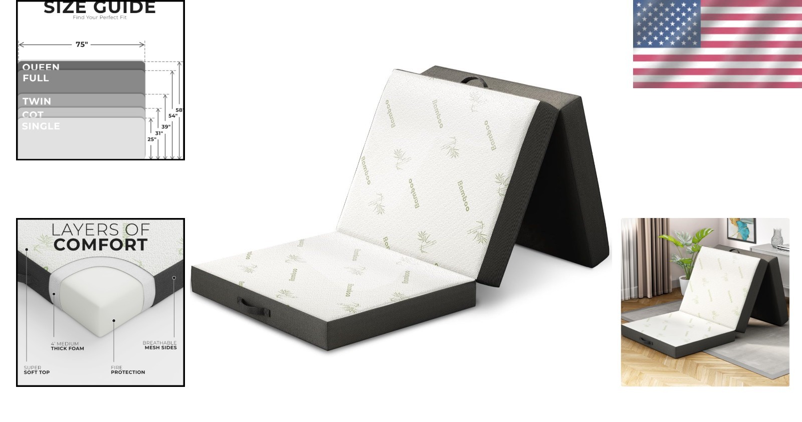 Lightweight Portable Mattress with Removable Cover – Perfect for Adults & Kids