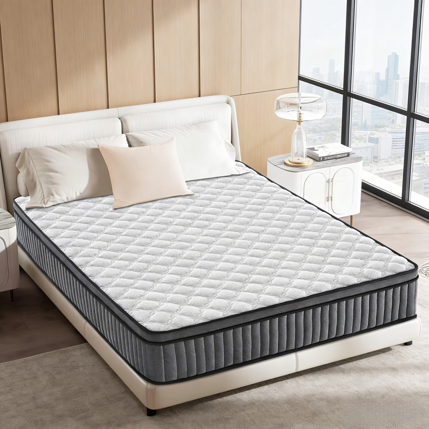 10″12″ Gel Memory Foam Spring Hybrid Mattress Twin Full Queen King Size In A Box