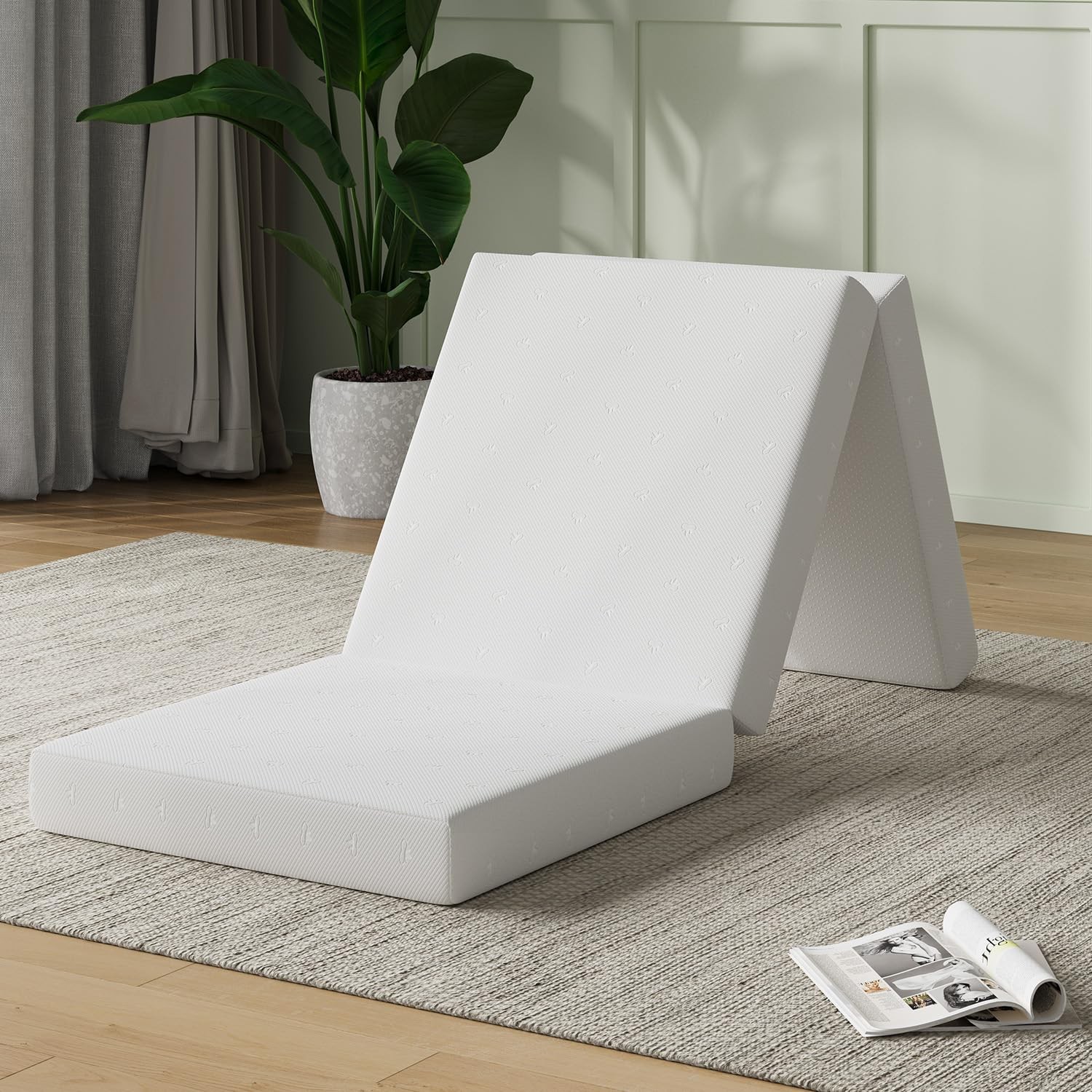 Novilla Foldable Mattress, Single Size Comfort Foam Trifold Mattress with Clo…
