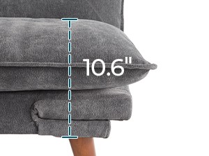 Futon Sofa Bed, 70″ Chenille Futon Couch with Adjustable