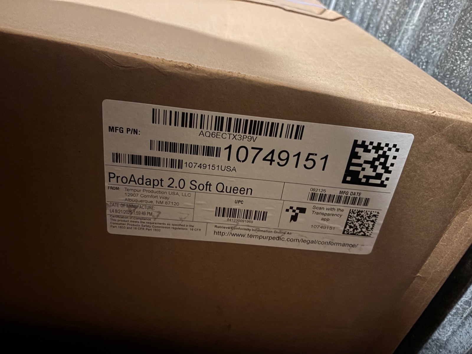 TempurPedic PRO ADAPT SOFT 2.0 QUEEN MATTRESS 2025 NEW CLEARANCE FAST SHIPPING