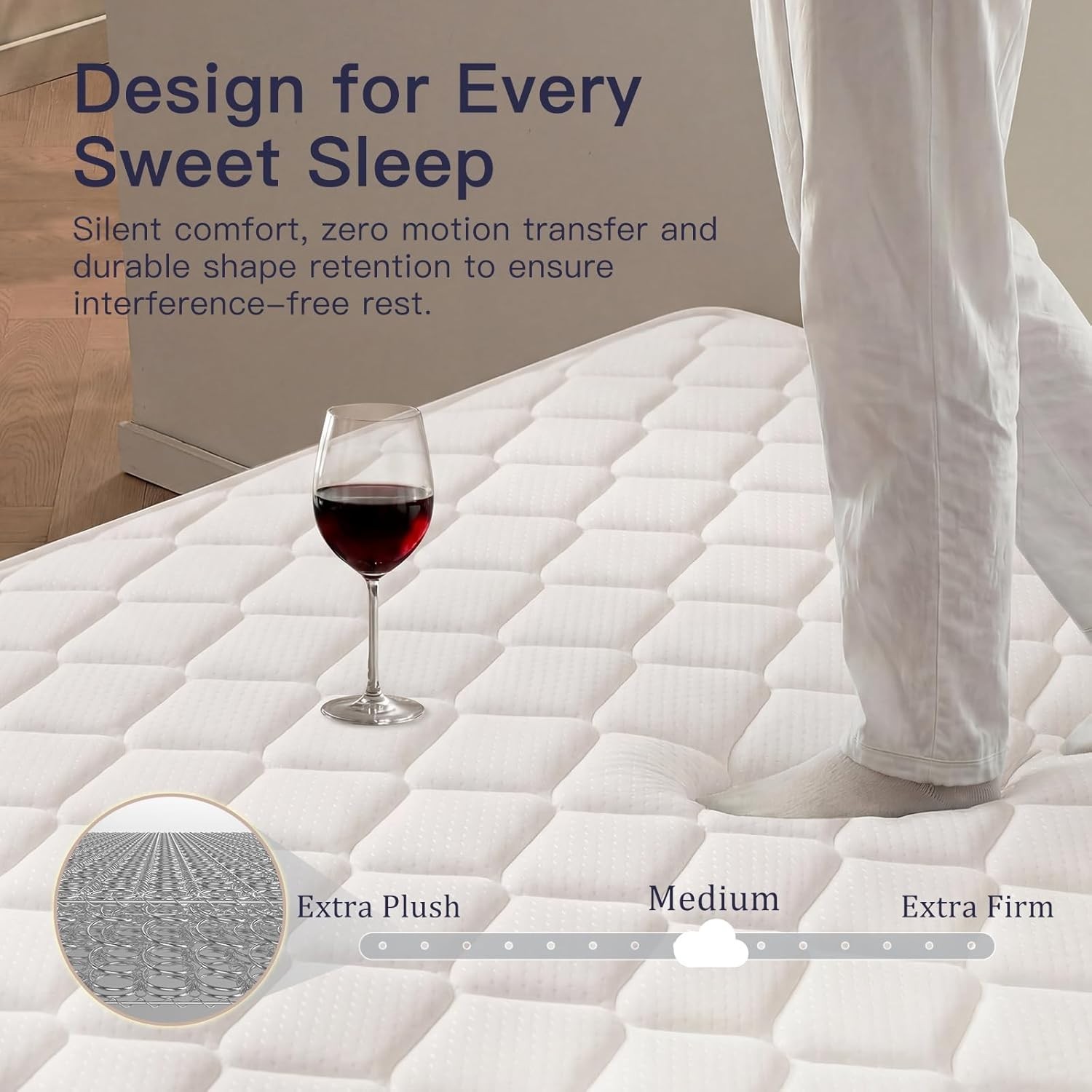 6 Inch Twin Mattress in a Box, Medium Firm Spring Hybrid Mattress for Kids Bunk