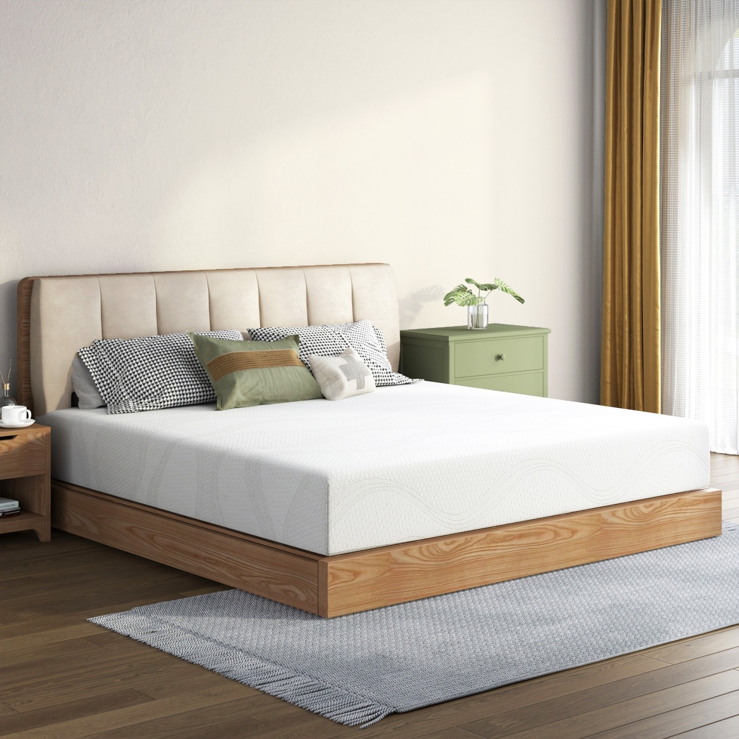 14 Inch King Size Cooling Gel Memory Foam Mattress CertiPUR-US Certified White