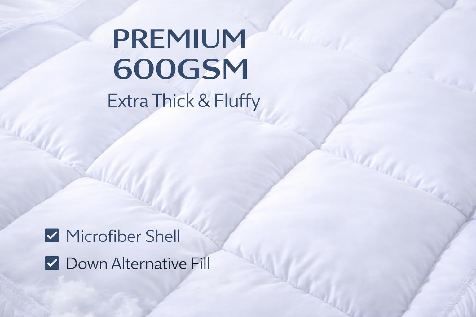 Mattress Pad Cover Queen, Quilted Pillow Top Mattress Protector, Soft Microfi…