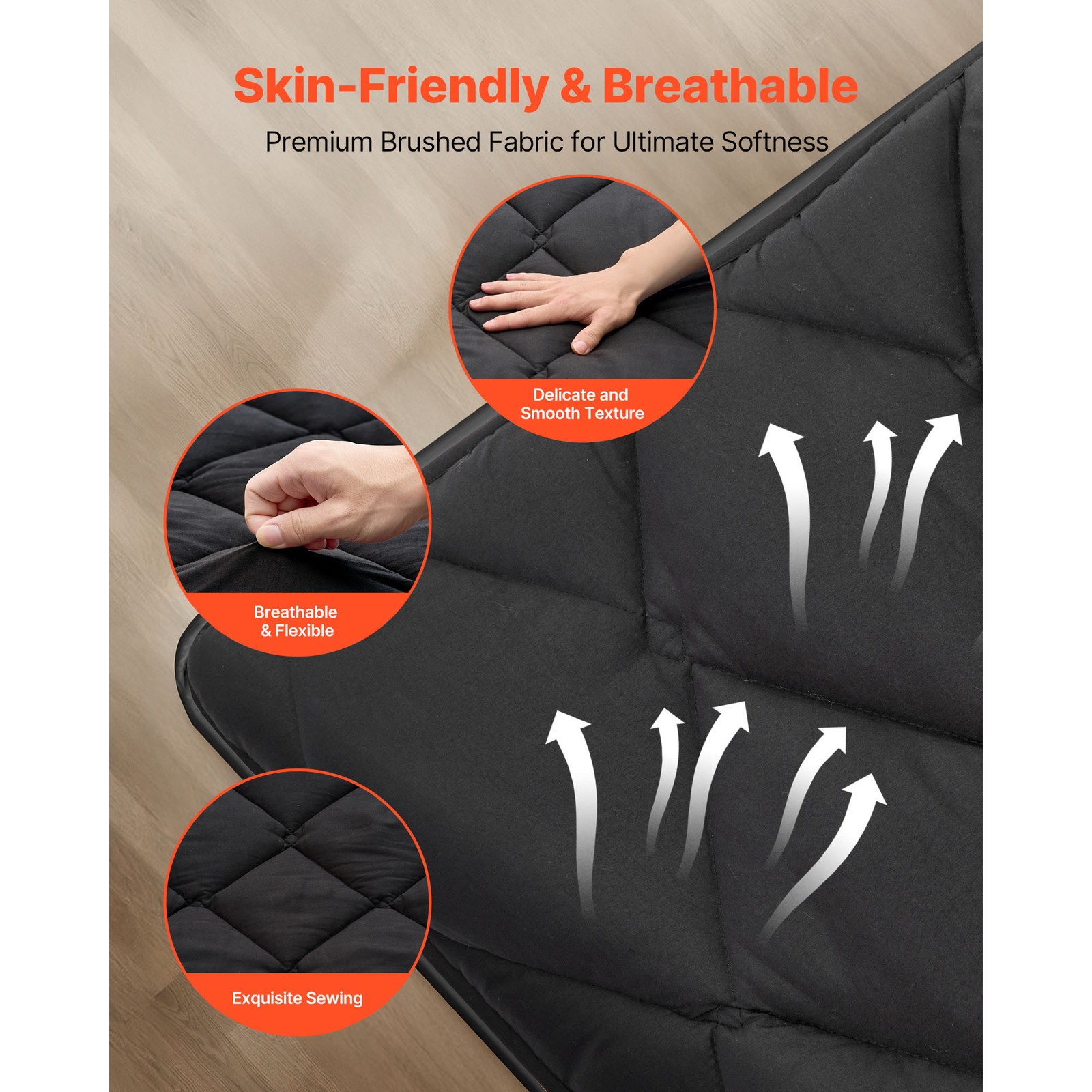 Uimoso Japanese Tatami Mattress Queen Size Foldable Futon with Storage Bag Black