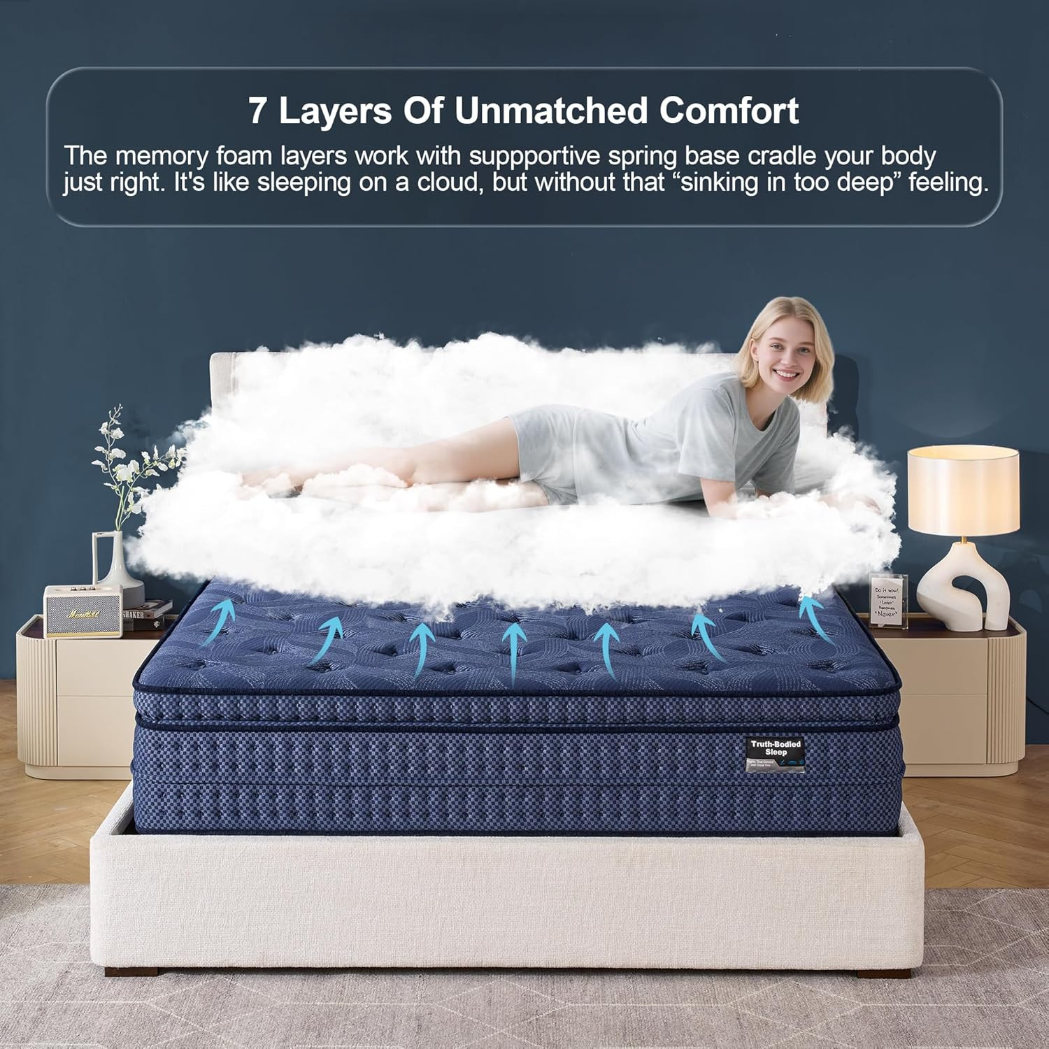 14″ Plush Hybrid Queen Mattress, Gel Foam & Pocket Coils, 120-Night Trial