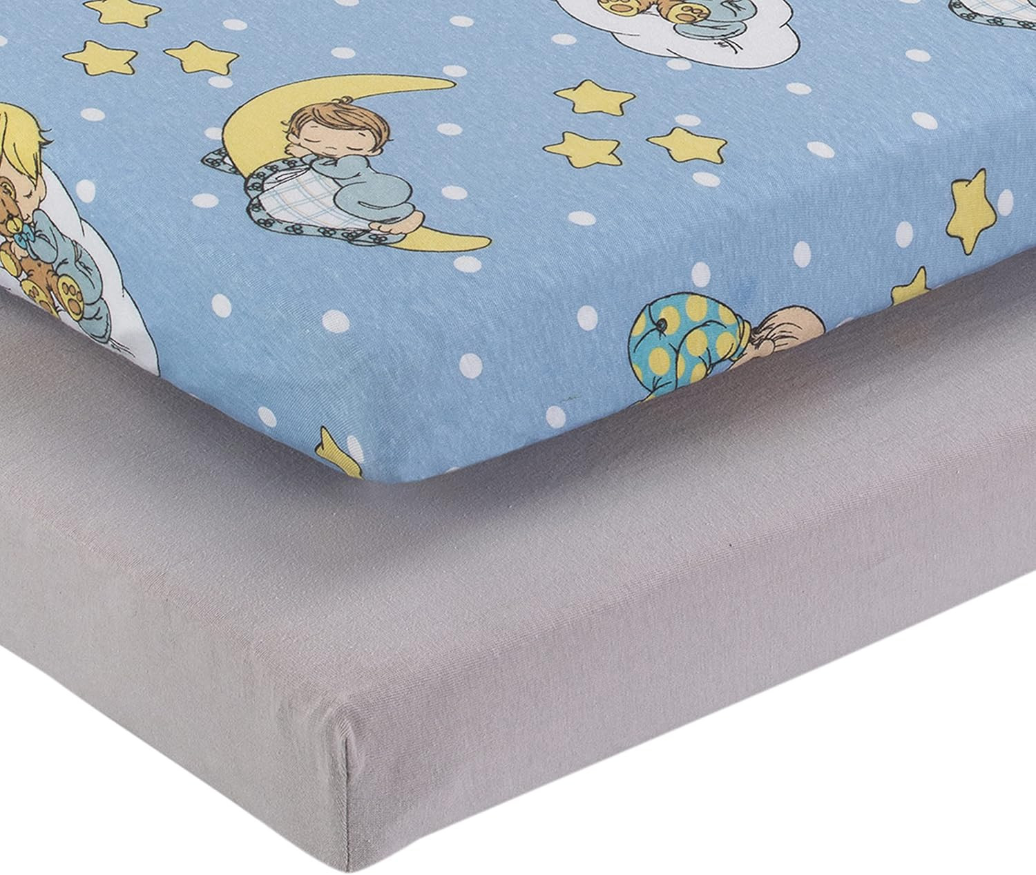 2 Pack N Play Mattress Sheets – 100% Jersey Knit Cotton Soft Portable Crib Mattr
