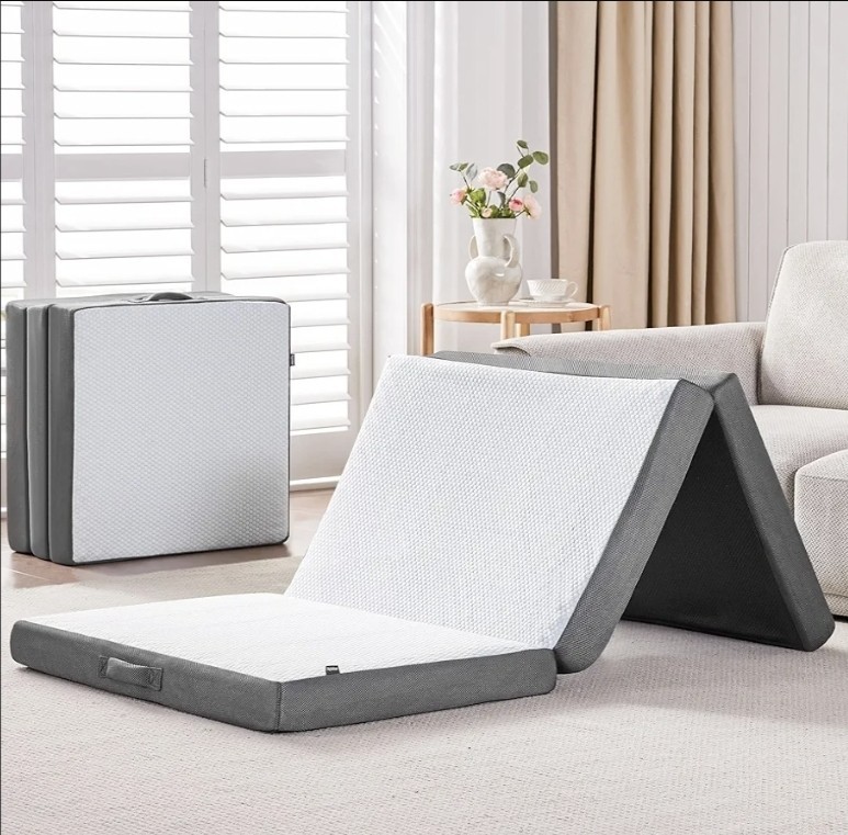 Tri Folding Mattress Twin 4 Inch, Memory Foam Foldable Mattress Topper T2
