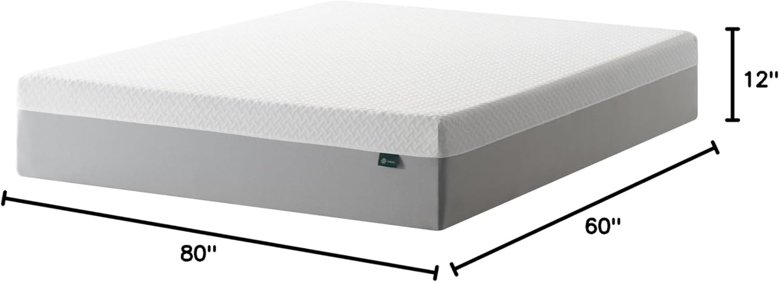 12″ Green Tea Memory Foam Mattress, Queen, Safe & Breathable, Medium Feel