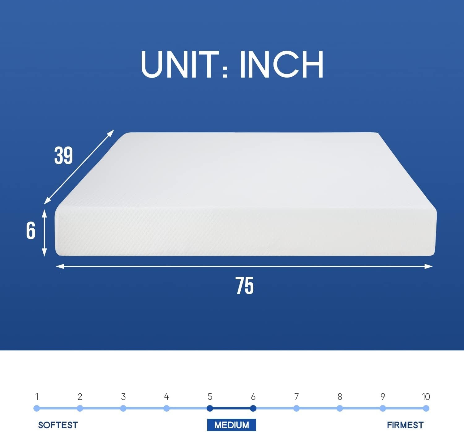 Colchon Individual Twin De 6 Pulgadas Para Adultos Niños Cama Calidad En Oferta