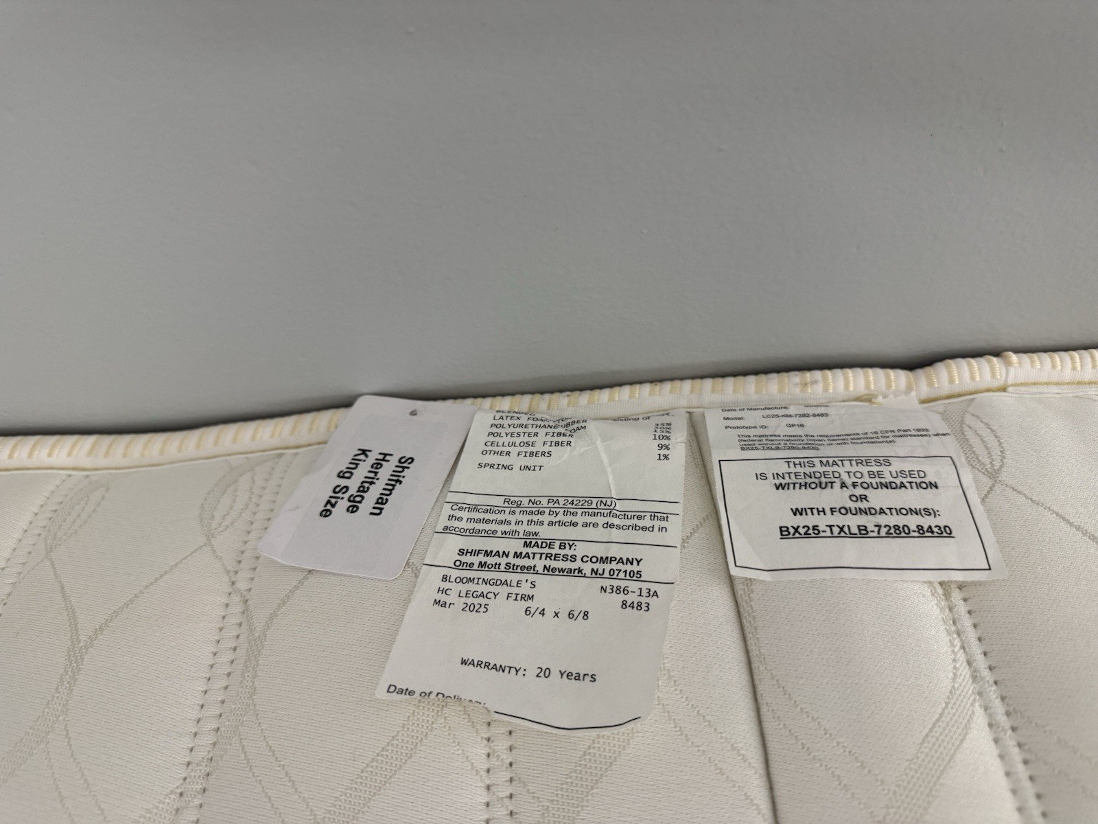 SHIFMAN HERITAGE LEGACY FIRM KING MATTRESS NEW CLEARANCE FAST SHIP MSRP $13K