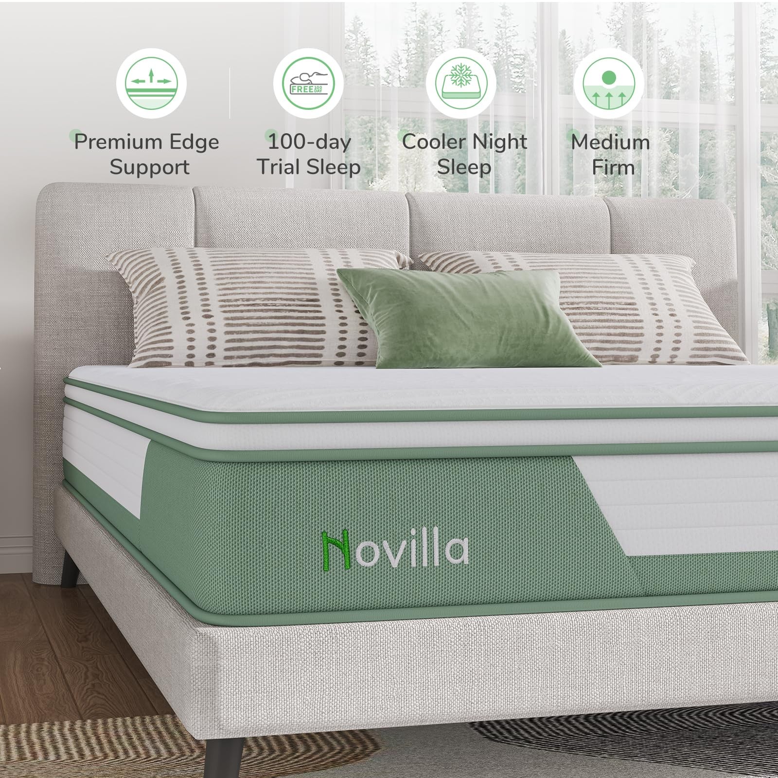 Mattress Queen, 12 Inch 5-Zone Hybrid Mattress with Gel Memory Foam for Press…