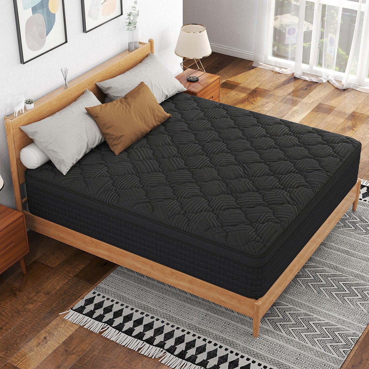 12″ 14″ Gel Memory Foam Hybrid Spring Mattress In a Box Twin Full Queen King