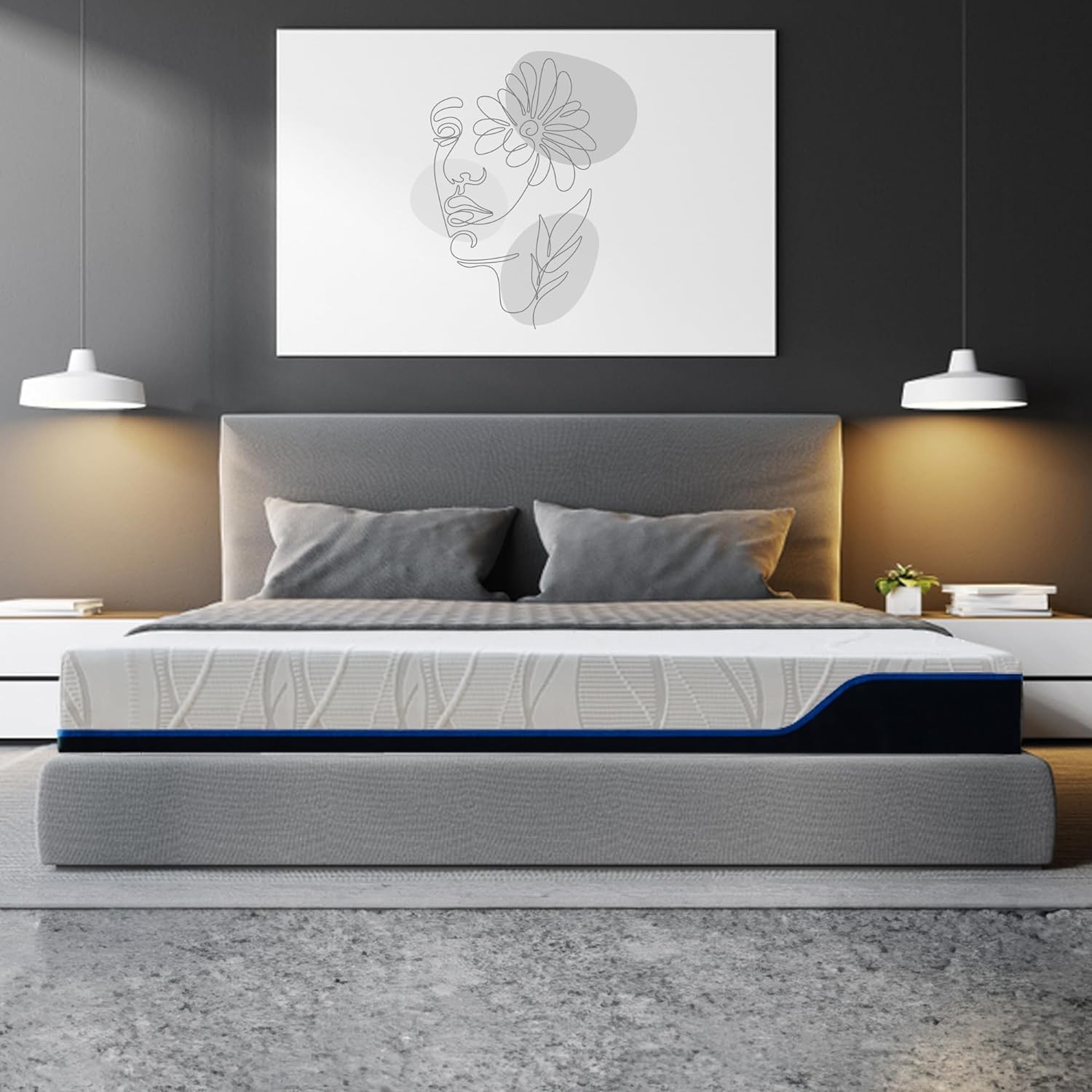 HOME 8″ Queen Memory Foam Mattress, Breathable Bed Mattress, Cooling-Memory F…